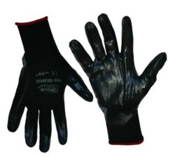 LOBSTER 101126 Rukavice NYLON vel.10 černé GLONI - Pracovní černé rukavice vel.10 z nylonu, polomáčené na prstech a dlani v nitrilu. LOBSTER